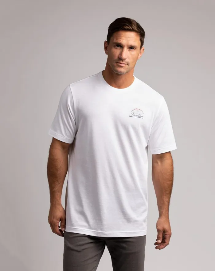 TravisMathew HARVARD SQUARE TEE White Men Tees TravisMathew HARVARD SQUARE TEE White Men Tees