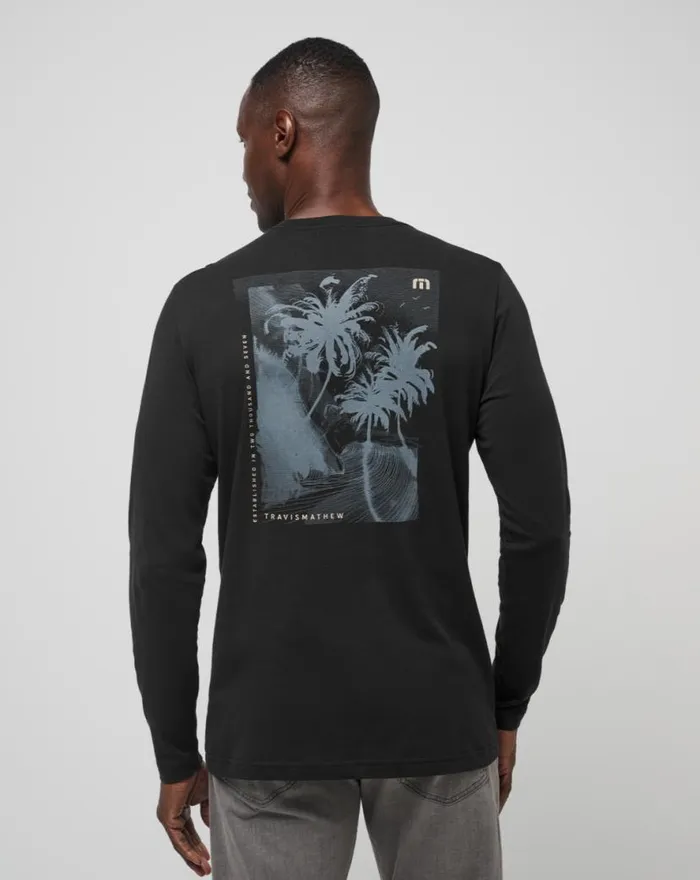 TravisMathew LAGUNA SHADE LONG SLEEVE TEE Black Men Tees TravisMathew LAGUNA SHADE LONG SLEEVE TEE Black Men Tees