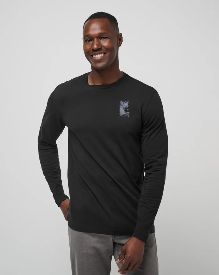 TravisMathew LAGUNA SHADE LONG SLEEVE TEE Black Men Tees TravisMathew LAGUNA SHADE LONG SLEEVE TEE Black Men Tees