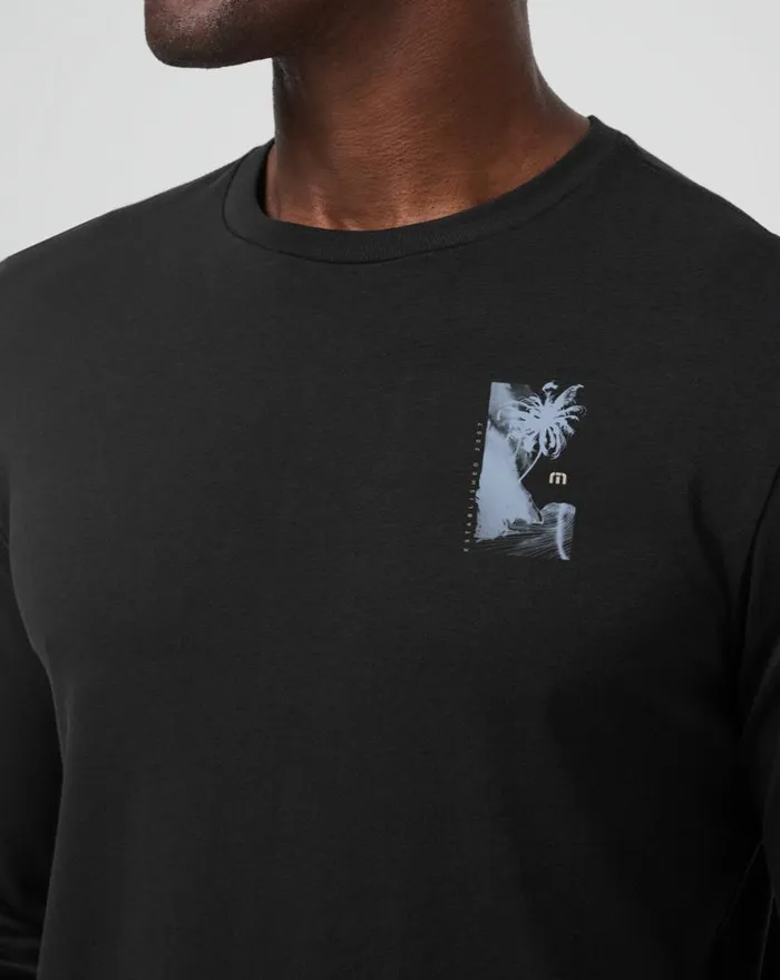 TravisMathew LAGUNA SHADE LONG SLEEVE TEE Black Men Tees TravisMathew LAGUNA SHADE LONG SLEEVE TEE Black Men Tees