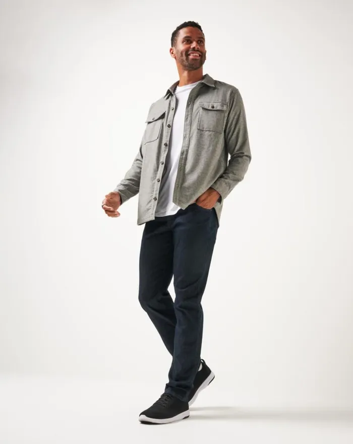 TravisMathew LIFESTYLE SHIFT SHIRT JACKET Heather Grey Men ButtonUps TravisMathew LIFESTYLE SHIFT SHIRT JACKET Heather Grey Men ButtonUps