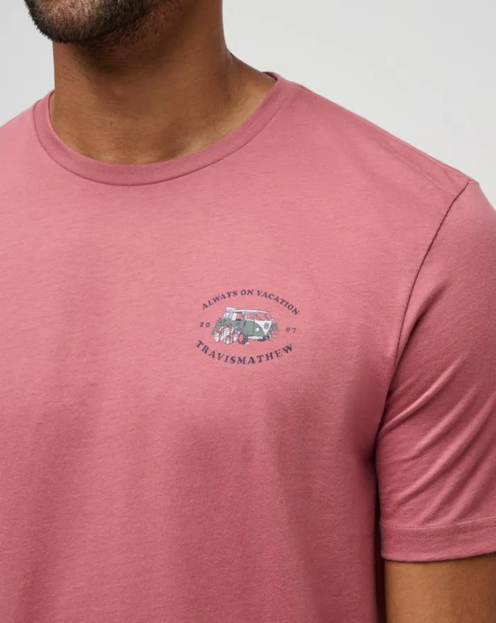 TravisMathew LITTLE DRUMMER TEE Roan Rouge Men Tees TravisMathew LITTLE DRUMMER TEE Roan Rouge Men Tees