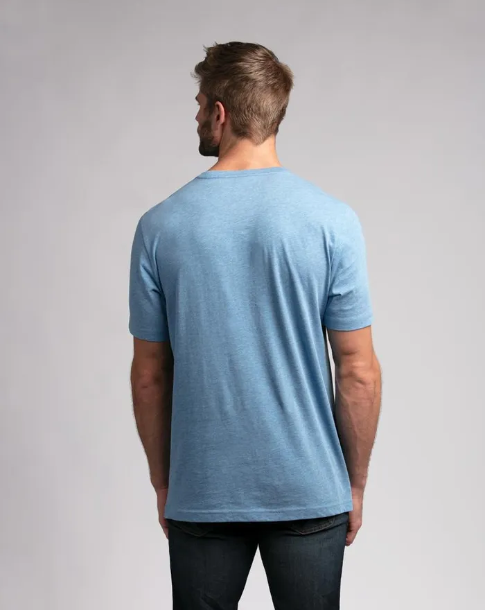 TravisMathew MACKINAC TEE Heather Blue Men Tees TravisMathew MACKINAC TEE Heather Blue Men Tees
