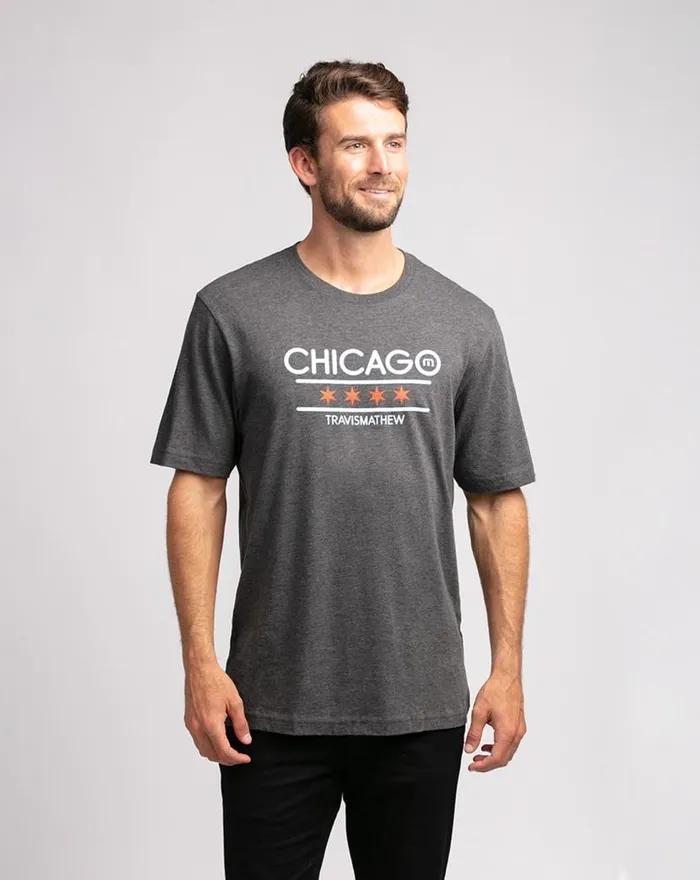 TravisMathew MODERNIST TEE Heather Grey Pinstri Men Tees