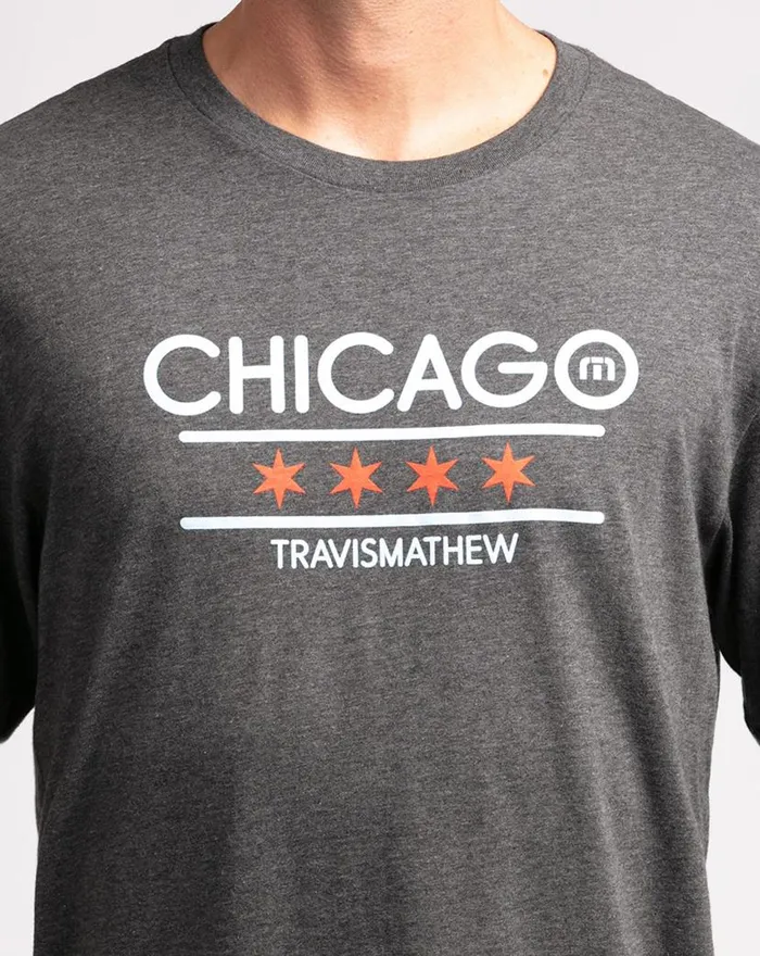 TravisMathew MODERNIST TEE Heather Grey Pinstri Men Tees TravisMathew MODERNIST TEE Heather Grey Pinstri Men Tees