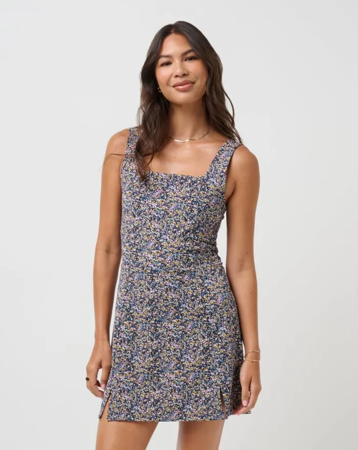 TravisMathew MOVEKNIT SLEEVELESS DRESS Cream Multi Women Dresses