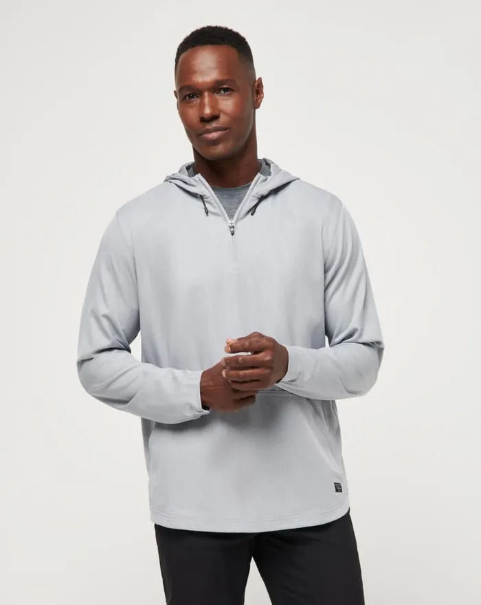 TravisMathew TECH HOODIE QUARTER ZIP Heather Sleet Floral Men Quarter Zips