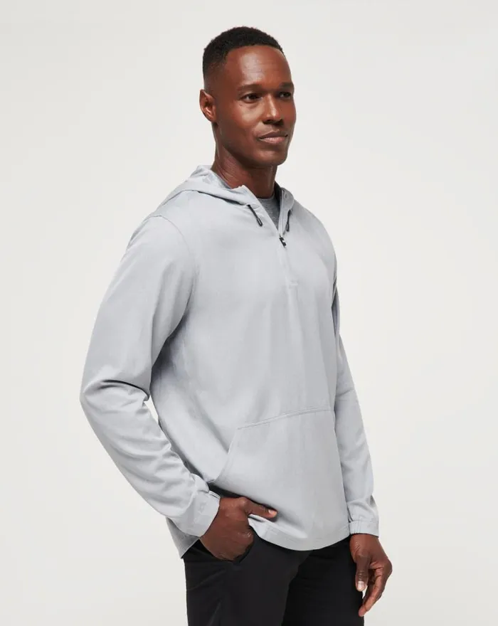 TravisMathew TECH HOODIE QUARTER ZIP Heather Sleet Floral Men Quarter Zips TravisMathew TECH HOODIE QUARTER ZIP Heather Sleet Floral Men Quarter Zips