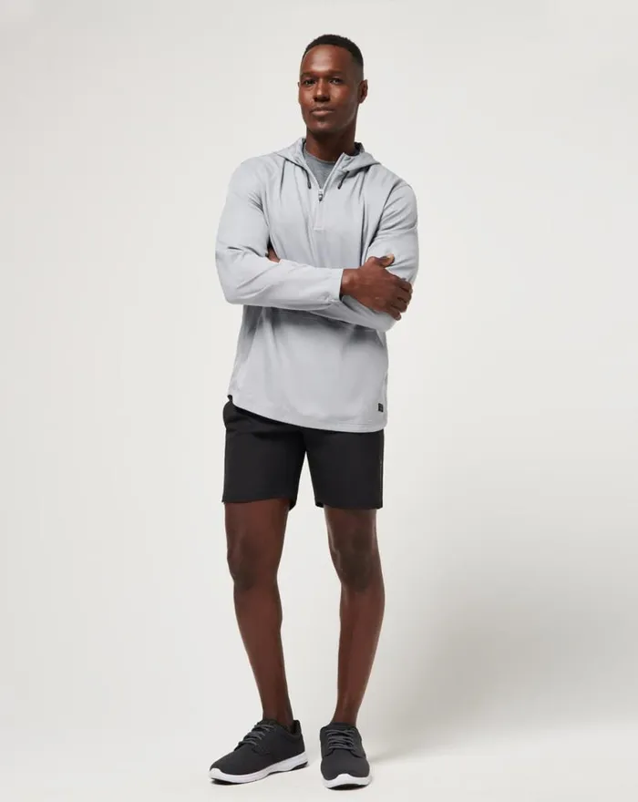TravisMathew TECH HOODIE QUARTER ZIP Heather Sleet Floral Men Quarter Zips TravisMathew TECH HOODIE QUARTER ZIP Heather Sleet Floral Men Quarter Zips