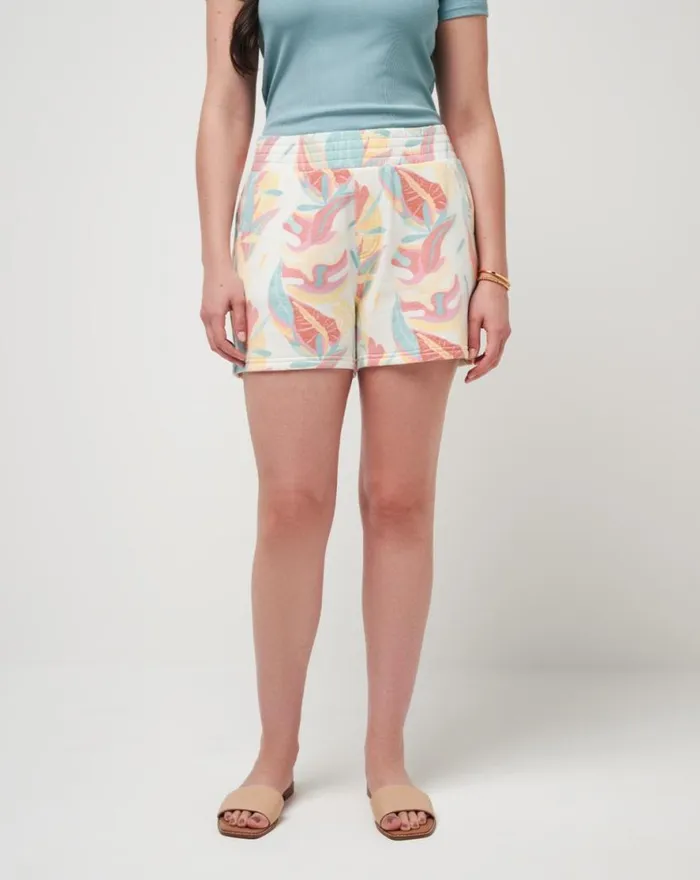 TravisMathew TIKI TIPSY CLOUD FLEECE SHORT Ivory Multi Women Shorts TravisMathew TIKI TIPSY CLOUD FLEECE SHORT Ivory Multi Women Shorts