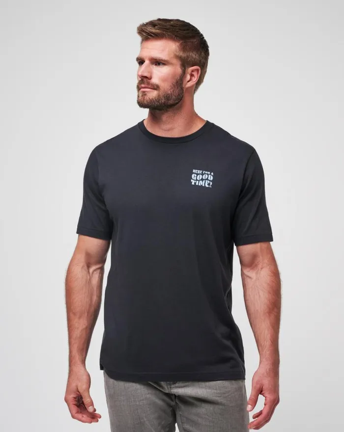 TravisMathew TRENCHED TEE Black Men Tees TravisMathew TRENCHED TEE Black Men Tees