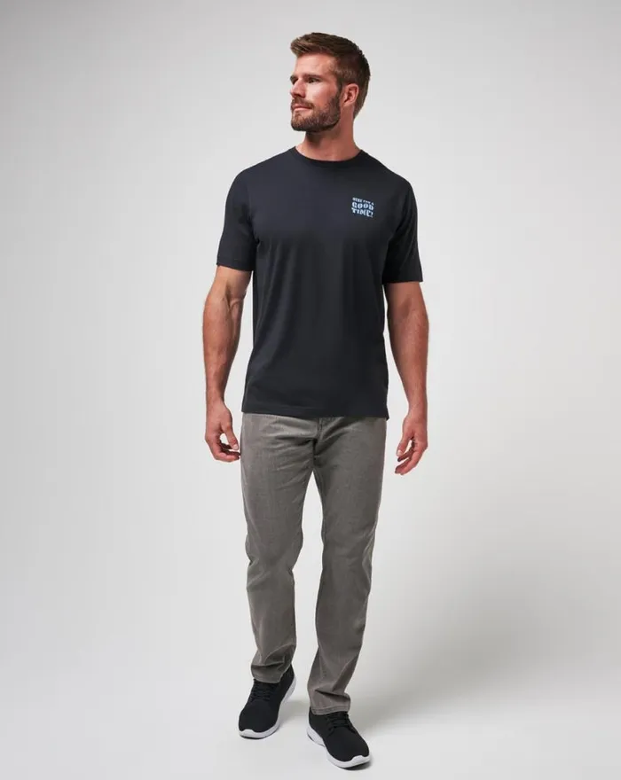 TravisMathew TRENCHED TEE Black Men Tees TravisMathew TRENCHED TEE Black Men Tees