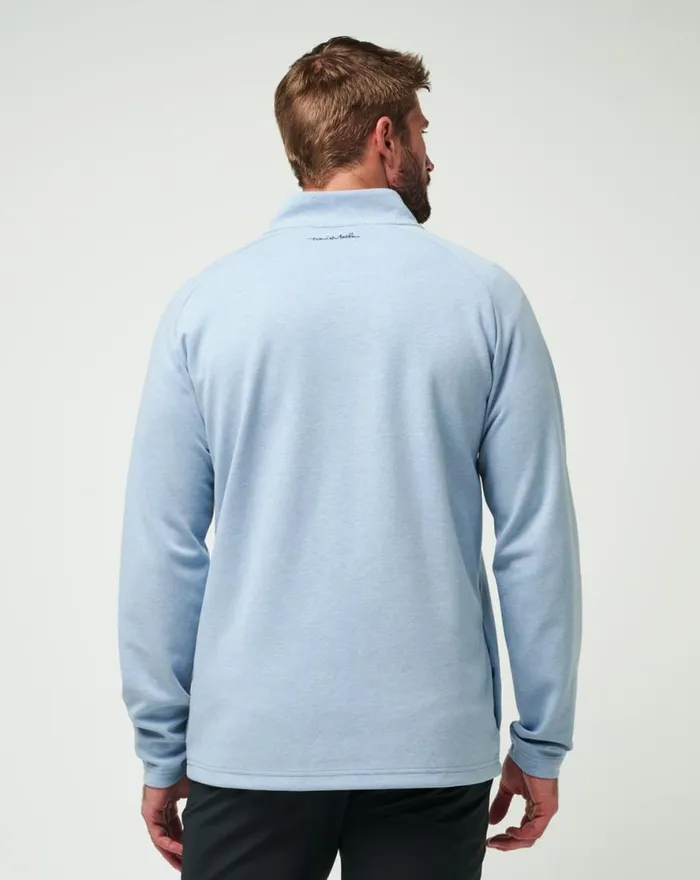 TravisMathew UPGRADED QUARTER ZIP Light Blue Men Quarter Zips TravisMathew UPGRADED QUARTER ZIP Light Blue Men Quarter Zips