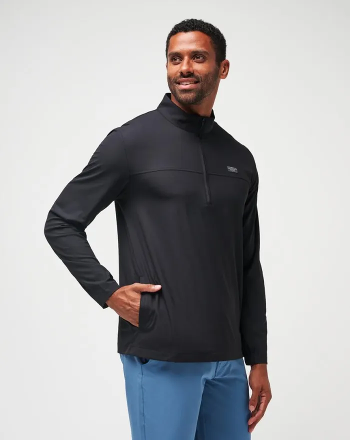 TravisMathew WANDERLUST QUARTER ZIP Black Men Quarter Zips TravisMathew WANDERLUST QUARTER ZIP Black Men Quarter Zips