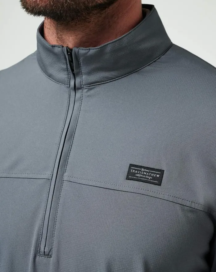 TravisMathew WANDERLUST QUARTER ZIP Quiet Shade Men Quarter Zips TravisMathew WANDERLUST QUARTER ZIP Quiet Shade Men Quarter Zips