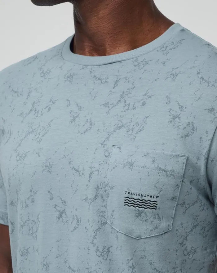 TravisMathew WARMER TIDES POCKET TEE Dusty Blue Men Tees