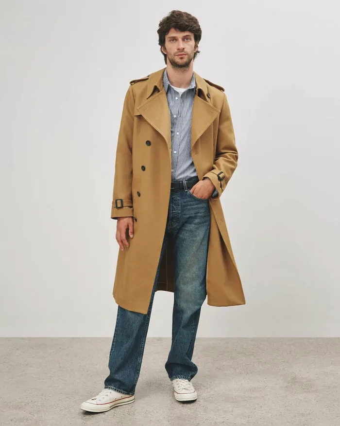 TRENTON TRENCH COAT Black Men Nili Lotan Jackets and Coats