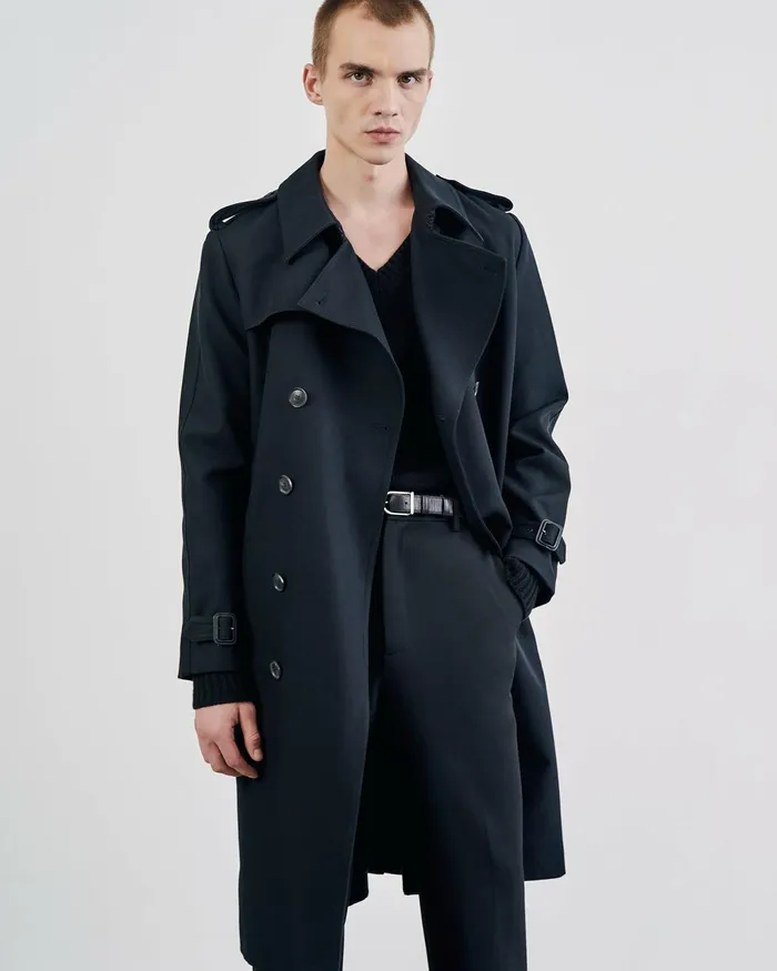 TRENTON TRENCH COAT Black Men Nili Lotan Jackets and Coats