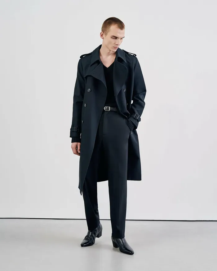 TRENTON TRENCH COAT Black Men Nili Lotan Jackets and Coats