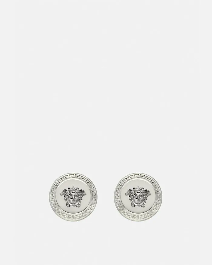 Tribute Medusa Stud Earrings Silver Women Versace Earrings
