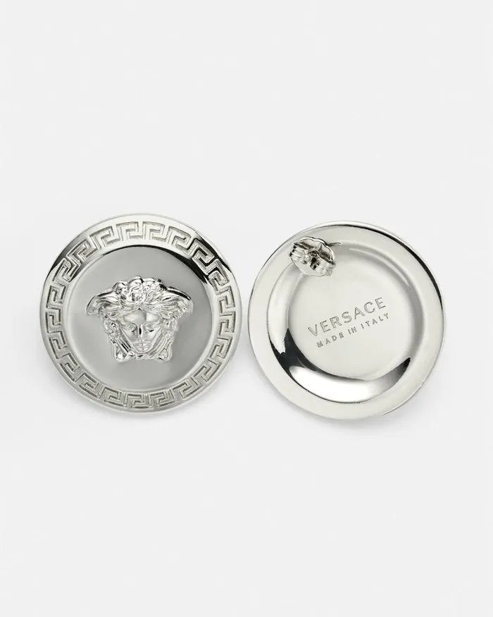 Tribute Medusa Stud Earrings Silver Women Versace Earrings