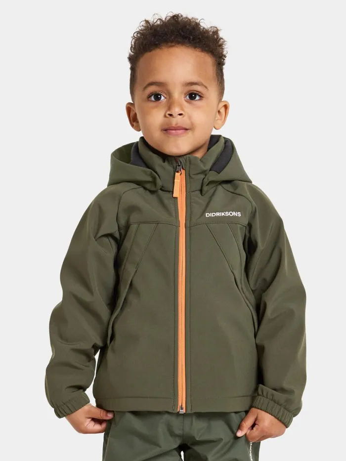 Troel Kids039 Jacket Deep Green Kids Didriksons Softshell Jackets