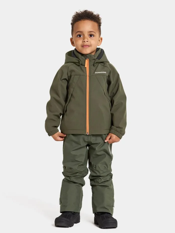 Troel Kids039 Jacket Deep Green Kids Didriksons Softshell Jackets