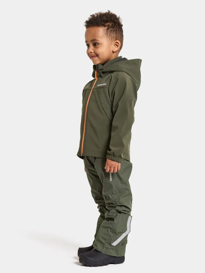 Troel Kids039 Jacket Deep Green Kids Didriksons Softshell Jackets