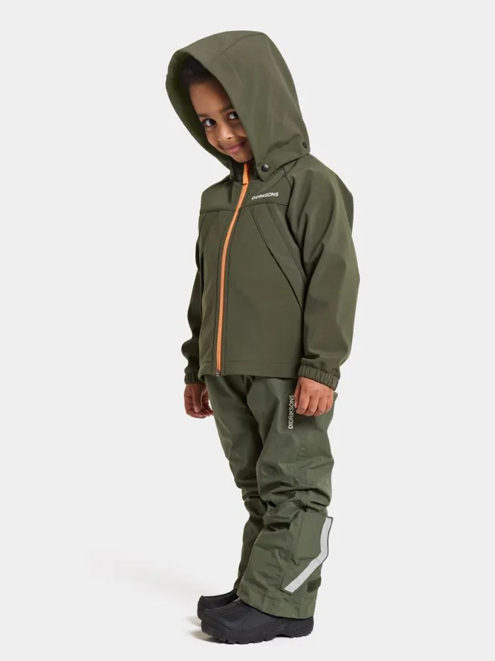 Troel Kids039 Jacket Deep Green Kids Didriksons Softshell Jackets