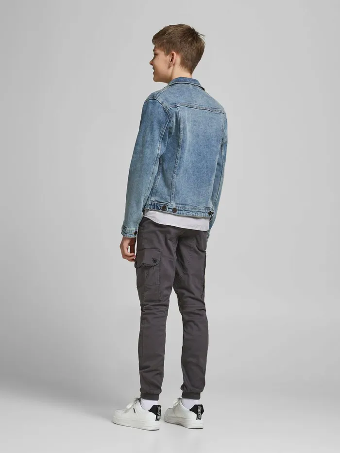 Trousers JACK and JONES Junior BOYS PAUL WARNER CARGO TROUSERS Grey Asphalt