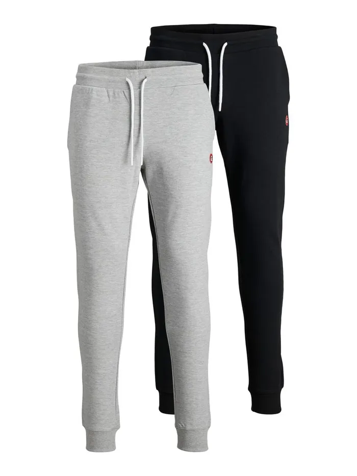 Trousers JACK and JONES Mens 2PACK WILL BASIC SWEATPANTS Grey Black Gift for Friend