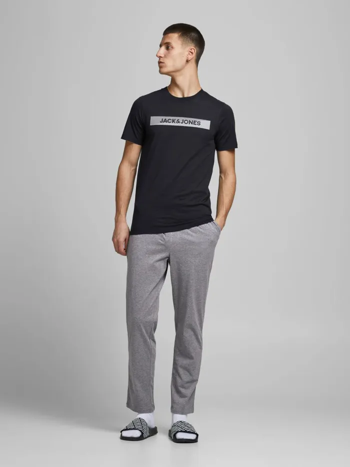 Trousers JACK and JONES Mens 2PIECE LOUNGEWEAR Grey Grey Melange
