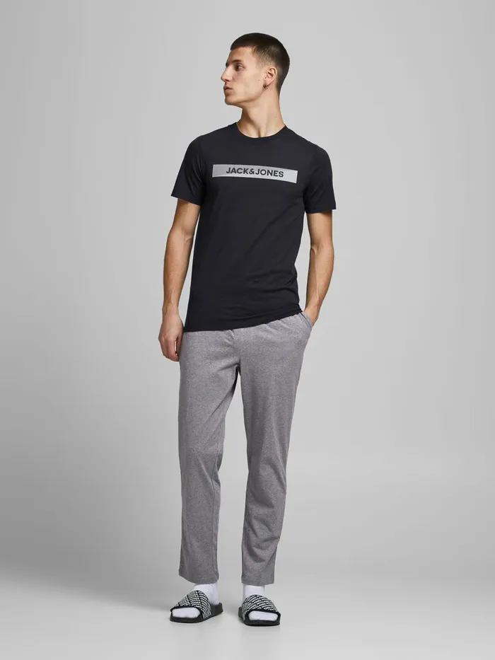 Trousers JACK and JONES Mens 2PIECE LOUNGEWEAR Grey Grey Melange