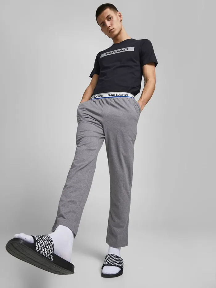 Trousers JACK and JONES Mens 2PIECE LOUNGEWEAR Grey Grey Melange