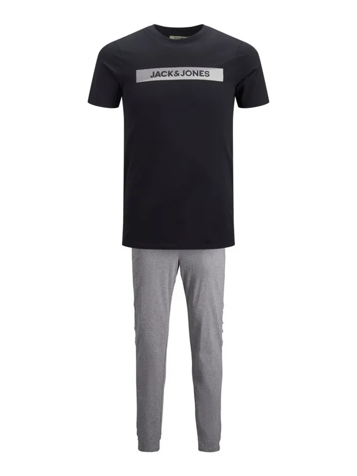 Trousers JACK and JONES Mens 2PIECE LOUNGEWEAR Grey Grey Melange