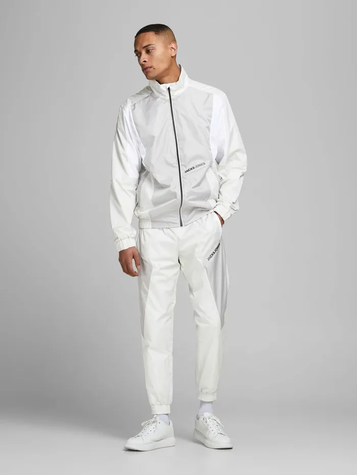 Trousers JACK and JONES Mens 2PIECE TRACKSUIT White Glacier Gray