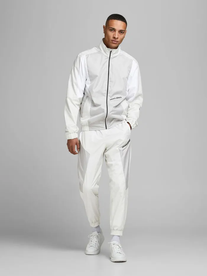 Trousers JACK and JONES Mens 2PIECE TRACKSUIT White Glacier Gray