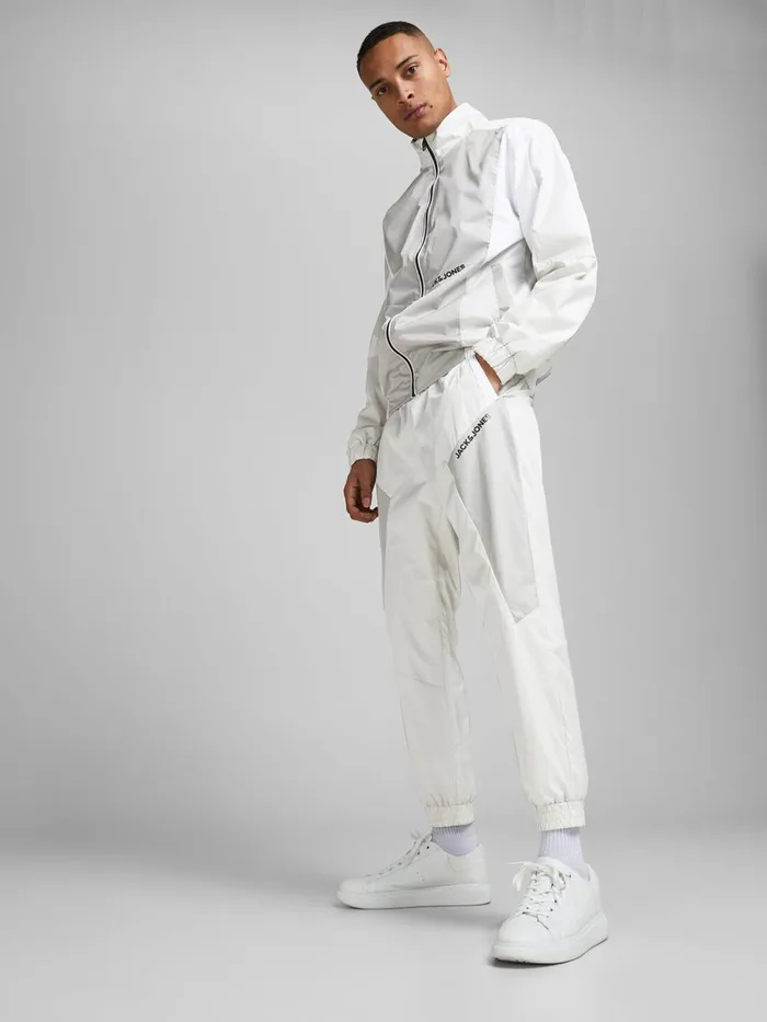 Trousers JACK and JONES Mens 2PIECE TRACKSUIT White Glacier Gray