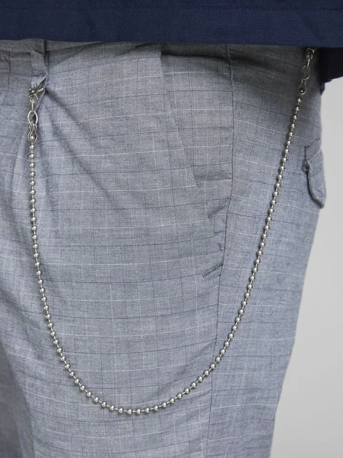 Trousers JACK and JONES Mens ACE MILTON AKM CHECK CHINOS Grey Blue Heaven