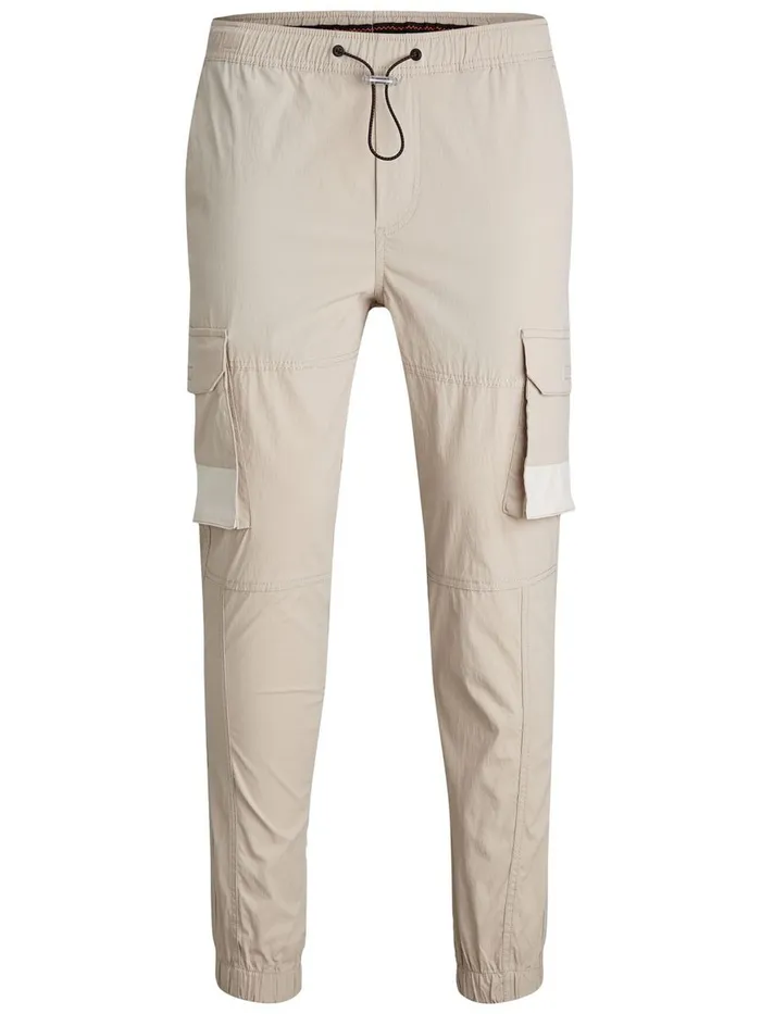 Trousers JACK and JONES Mens GORDON ROSS CARGO TROUSERS Beige Pure Cashmere