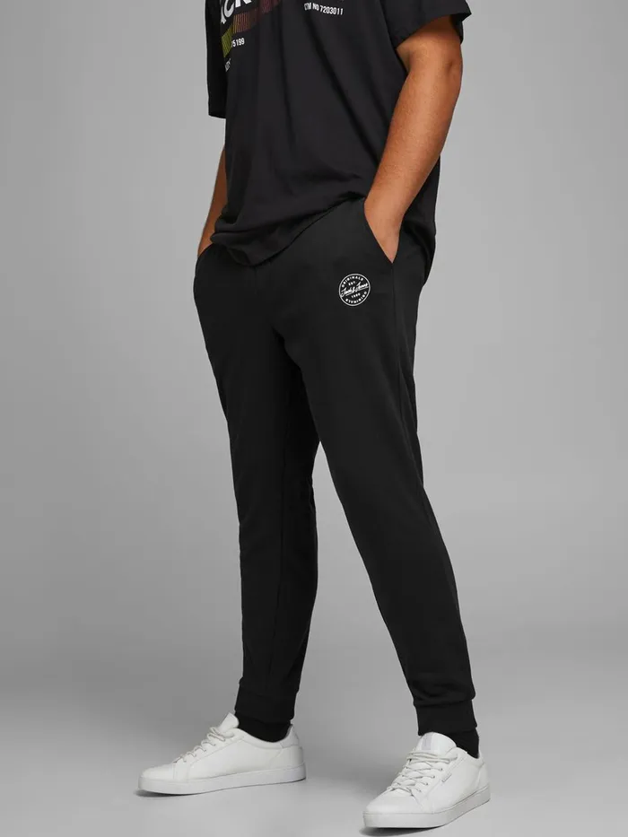 Trousers JACK and JONES Mens LOGO PLUS SIZE SWEAT PANTS Black Black For Sale