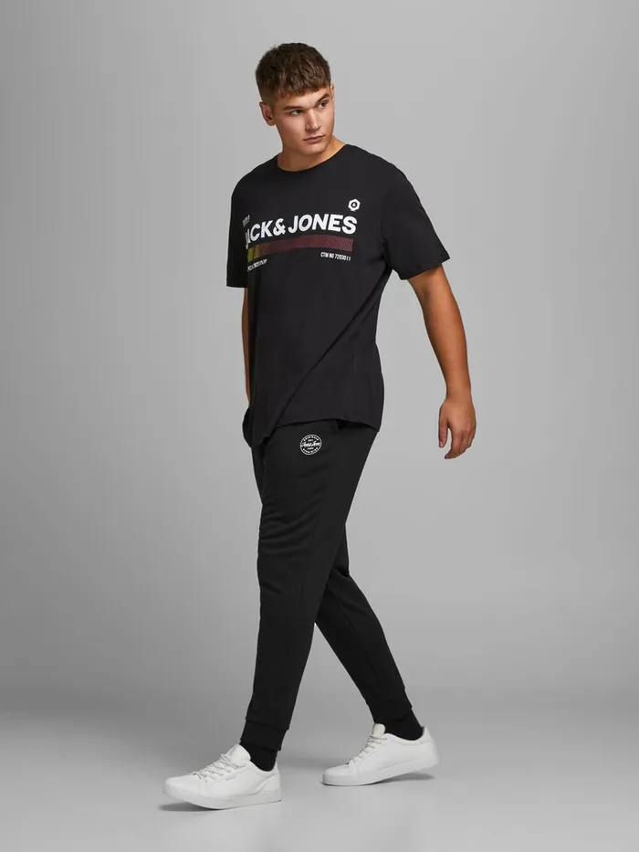 Trousers JACK and JONES Mens LOGO PLUS SIZE SWEAT PANTS Black Black For Sale