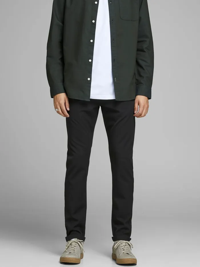 Trousers JACK and JONES Mens MARCO CONNOR AKM 769 CHINOS Black Black