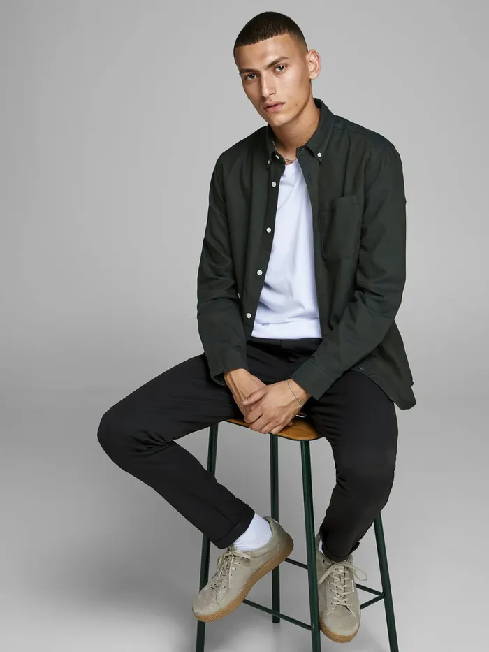 Trousers JACK and JONES Mens MARCO CONNOR AKM 769 CHINOS Black Black