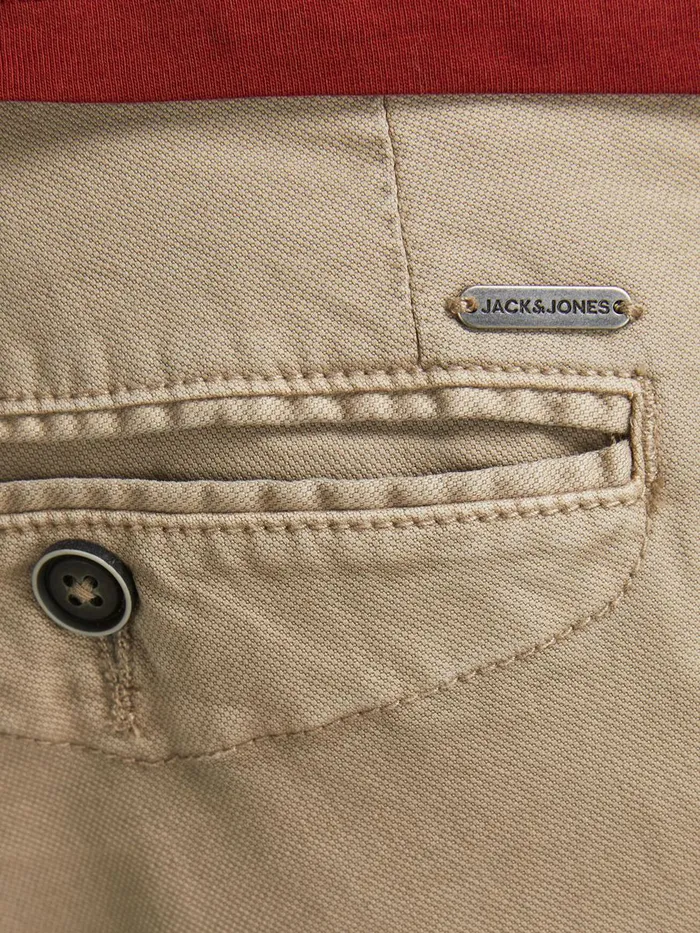 Trousers JACK and JONES Mens MARCO FRED AMA PLUS SIZE CHINOS Beige White Pepper