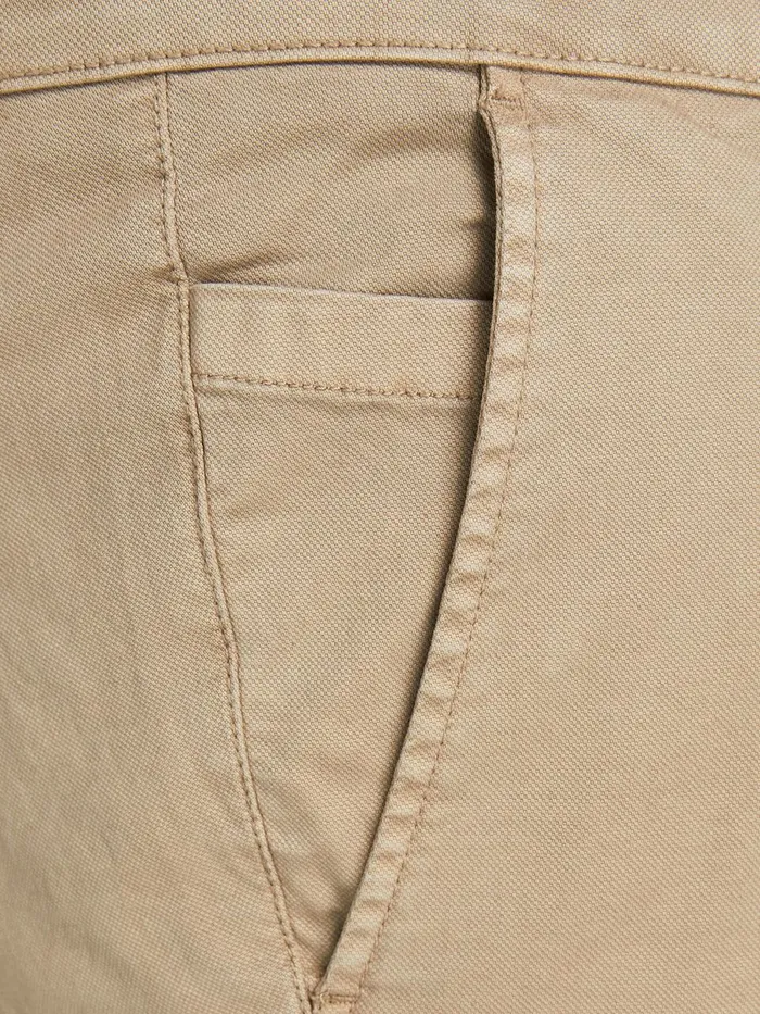 Trousers JACK and JONES Mens MARCO FRED AMA PLUS SIZE CHINOS Beige White Pepper