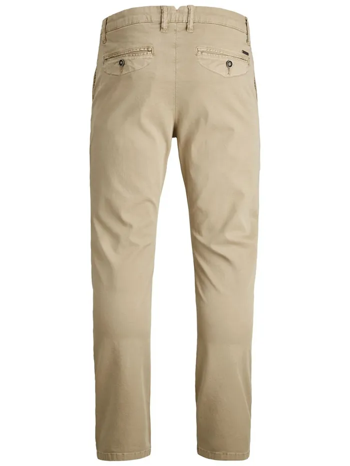 Trousers JACK and JONES Mens MARCO FRED AMA PLUS SIZE CHINOS Beige White Pepper
