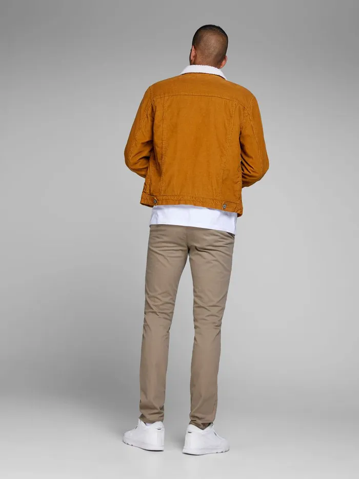 Trousers JACK and JONES Mens MARCO JJBOWIE SLIM FIT CHINOS Beige Beige