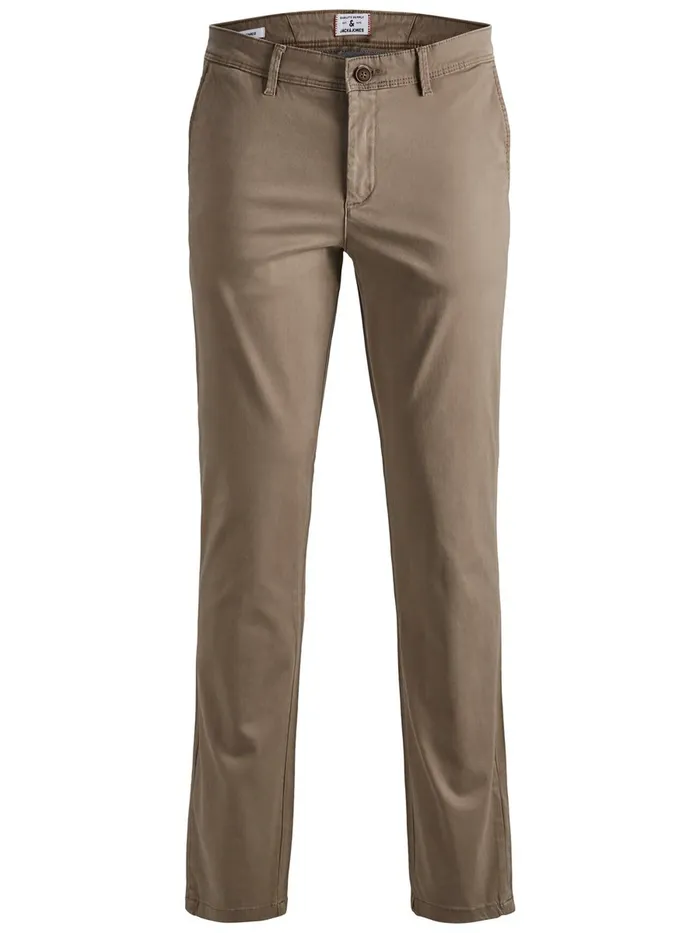Trousers JACK and JONES Mens MARCO JJBOWIE SLIM FIT CHINOS Beige Beige