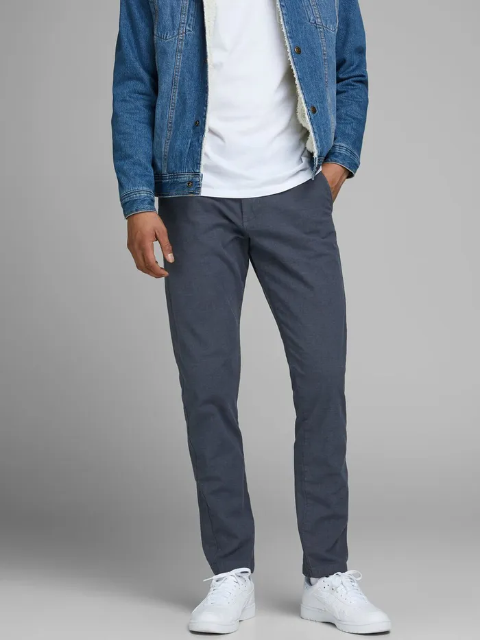 Trousers JACK and JONES Mens MARCO KENSO AKM 638 CHINOS Grey Vintage Indigo